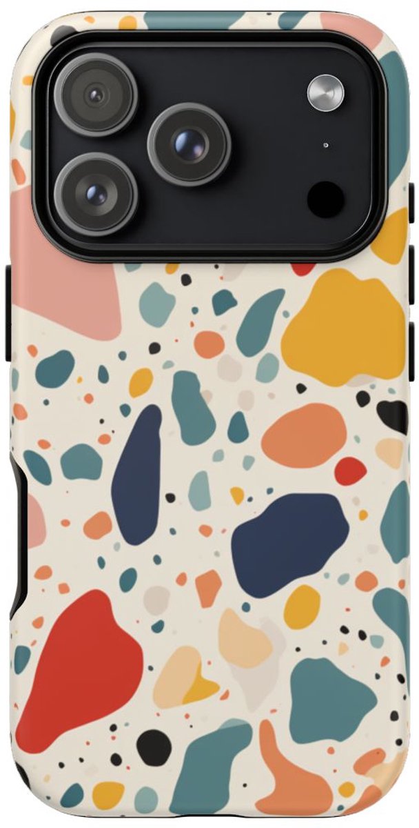Kleurrijk Terrazzo-Patroon – Telefoonhoesje Geschikt voor iPhone 17 Pro