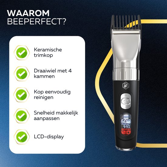 Professionele Draadloze Tondeuse - Beeperfect®- Tondeuse Mannen Hoofdhaar - Haartrimmer - Kapper Haar Machine - Haartondeuse - Trimmer Baard - Trimapparaat - Barber Hair Clipper - Kapper Trimmer