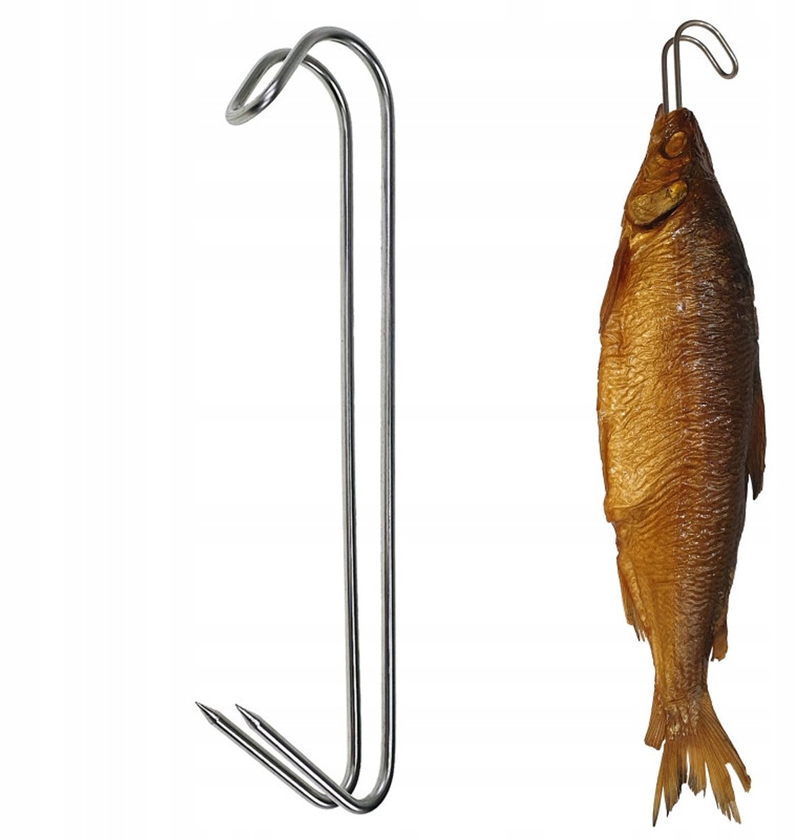 Dubbele Rookhaak Vis & Vlees 15,5cm - RVS