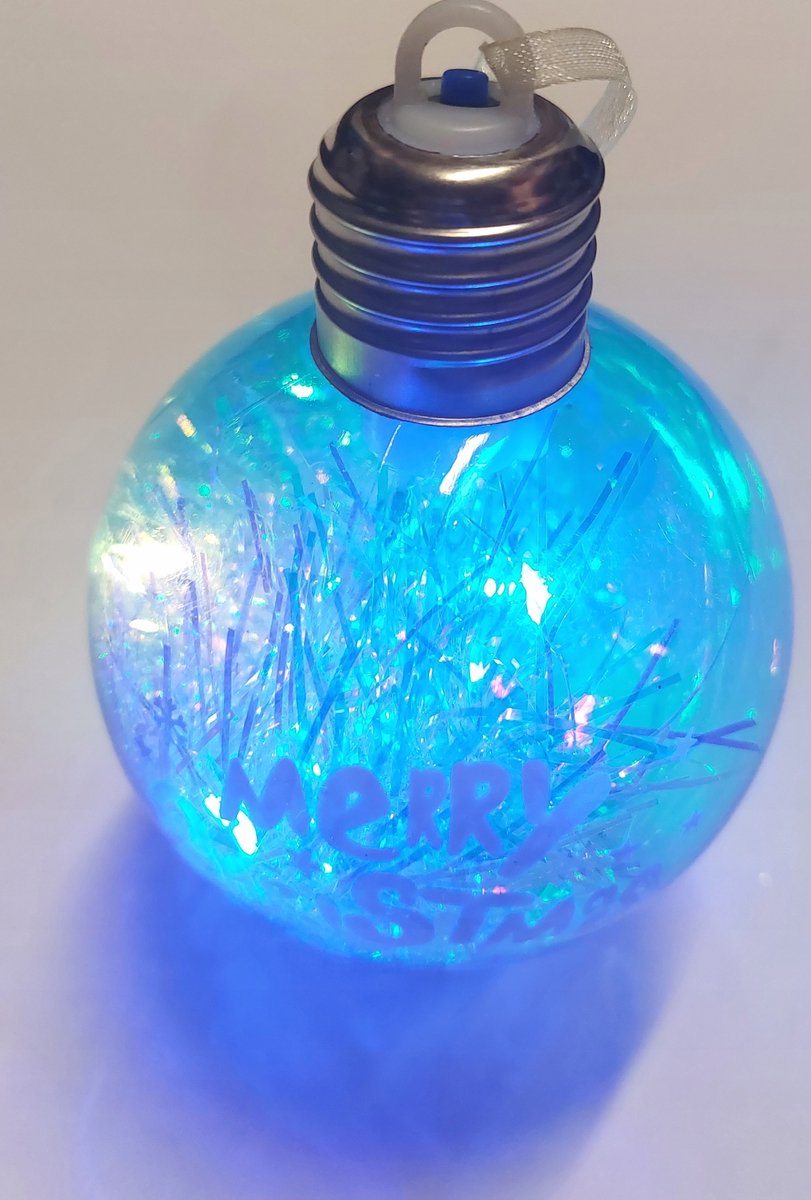Decoratieve LED Kerstbal Multikleur Blauw 8cm - 1 Stuk