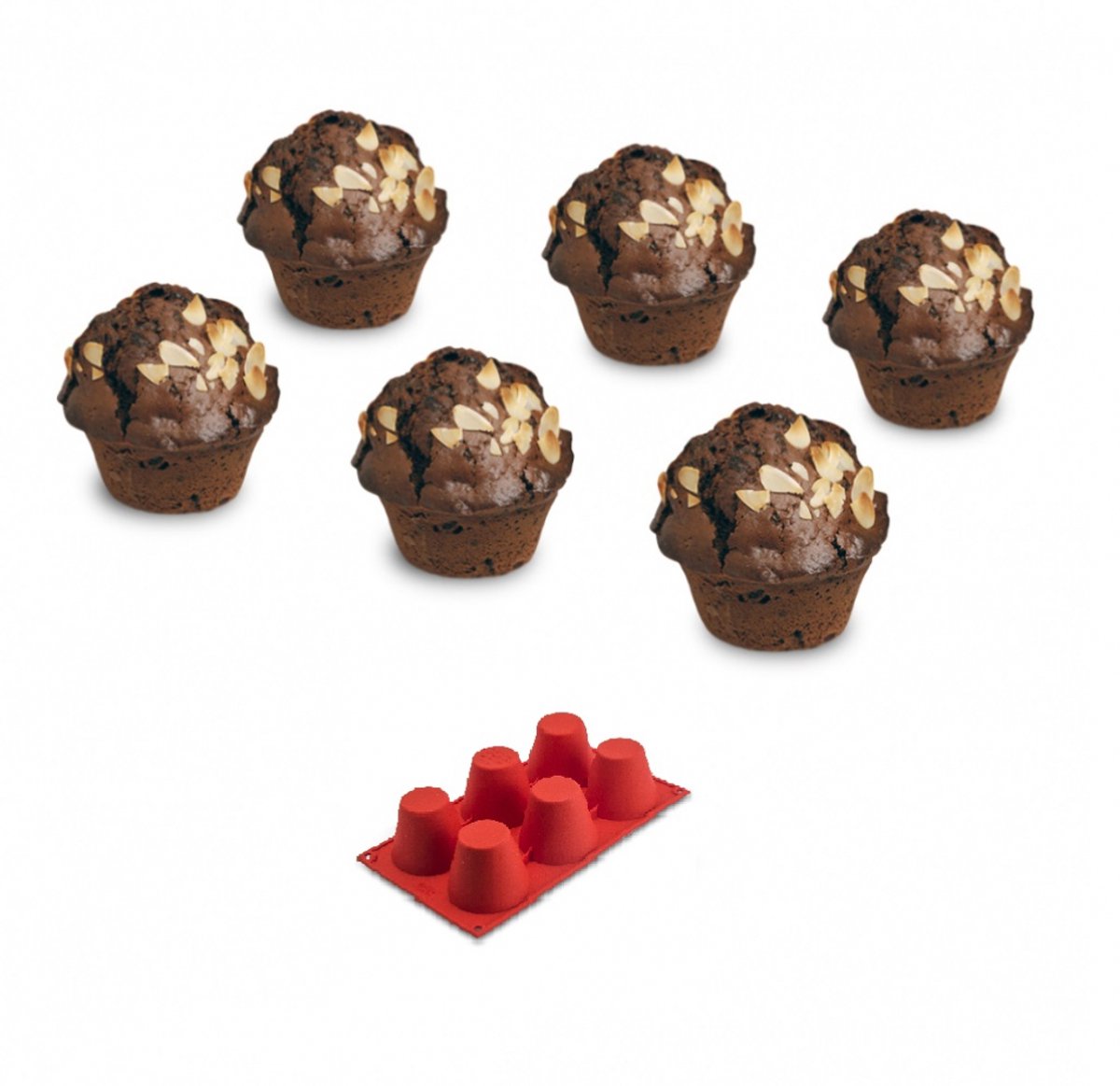 Silikomart Muffinvorm - 6 holtes - Siliconen - 30 cm