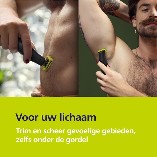 Philips OneBlade Pro 360 Face + Body - Zwart - Trimmer, scheerapparaat en styler in 1 - Mannen - QP6542/15