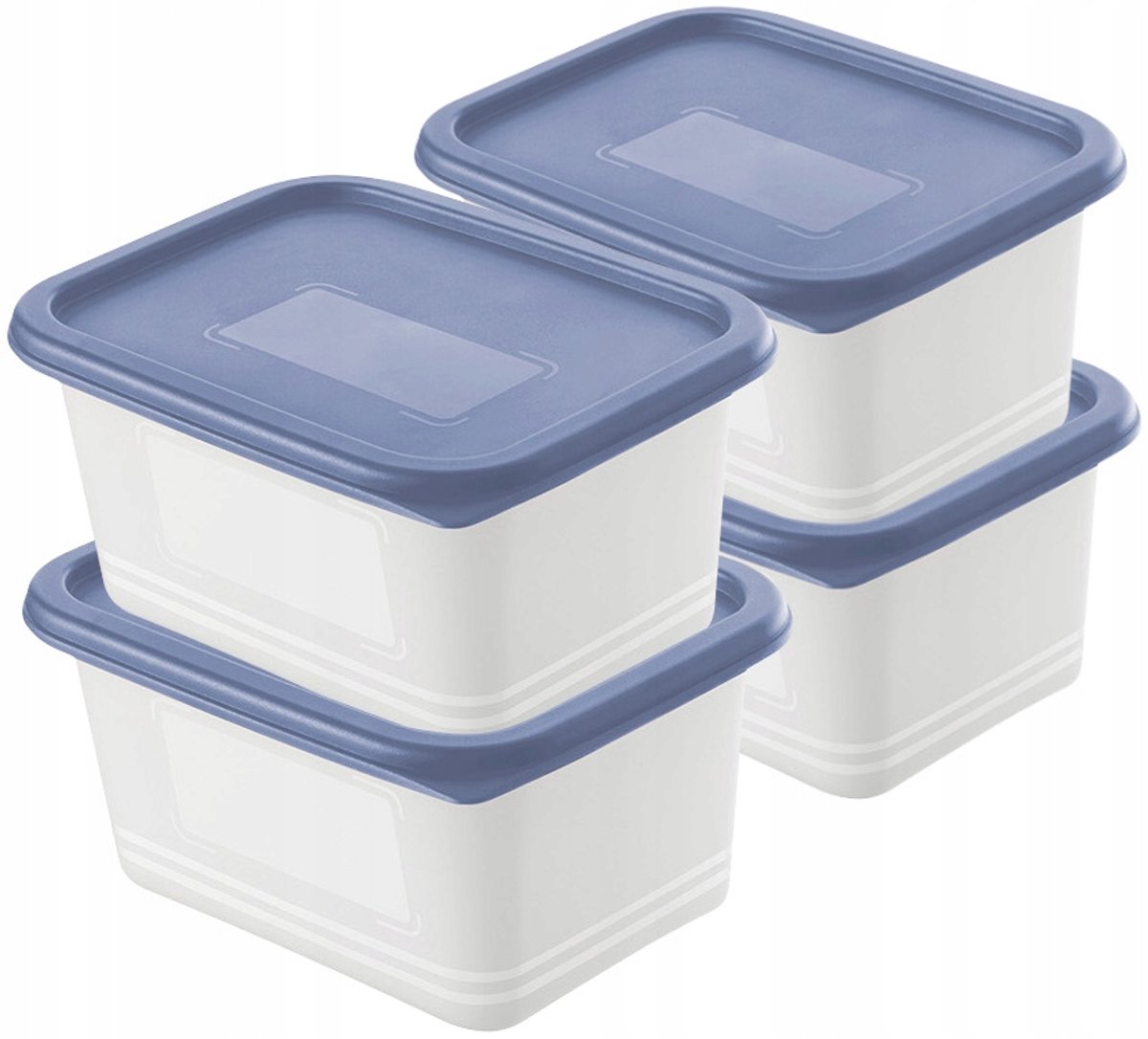 Rotho Domino Diepvries Voedselcontainers 4x750ml - Lekvrij en BPA-vrij