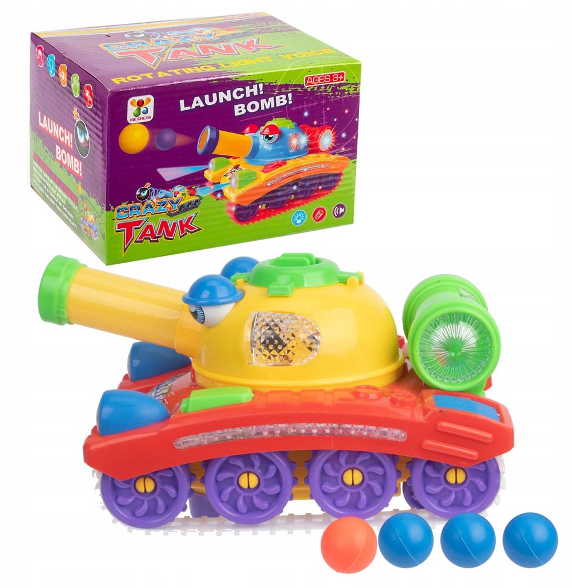 Kinder Tank met Licht, Geluid en Balletjes - Speelgoed Voertuig