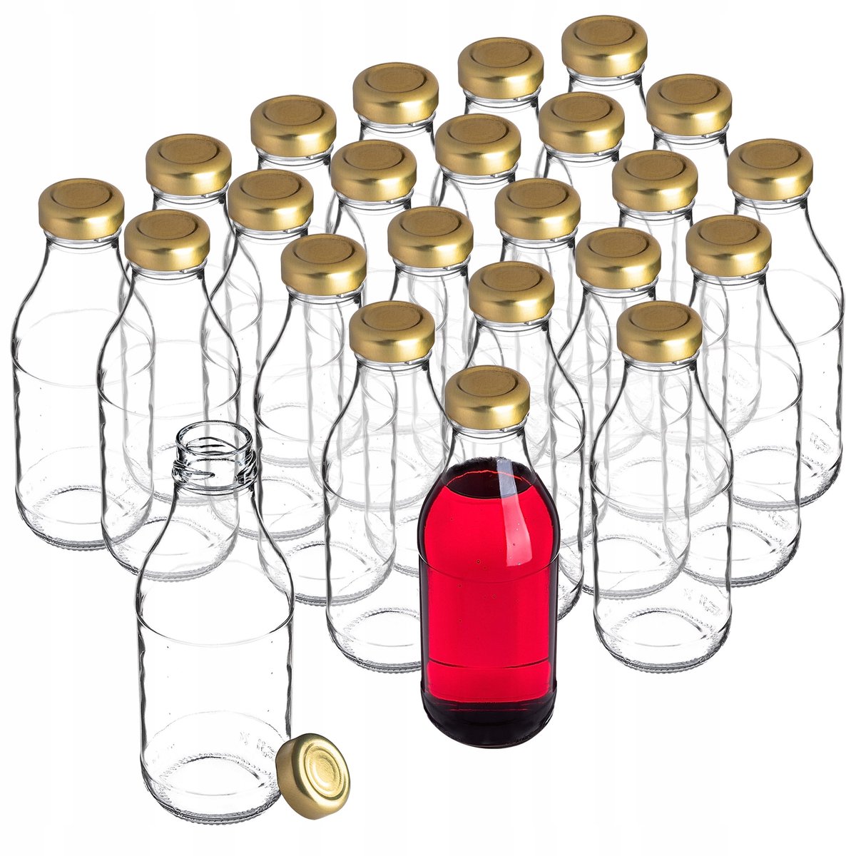 Kadax Glazen Flessen 330ml met Dop - 24 Stuks voor Sap & Dranken