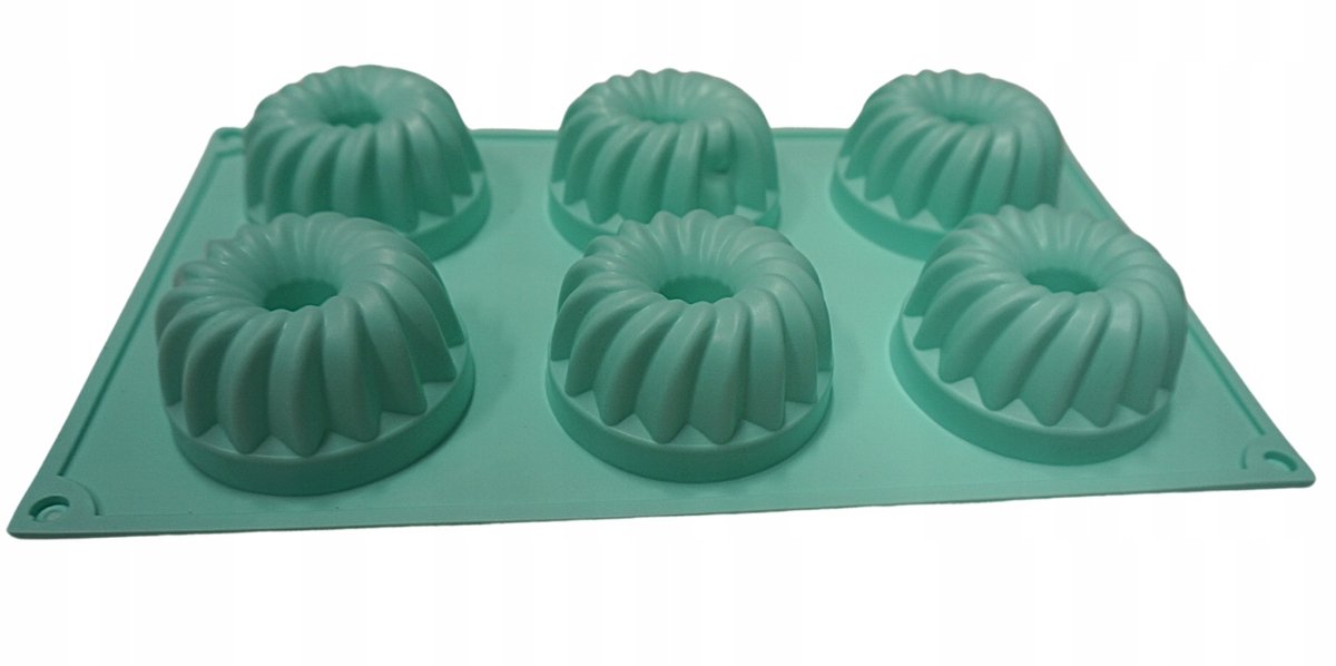Siliconen Muffin Vorm voor 6 Grote Cupcakes met Gat