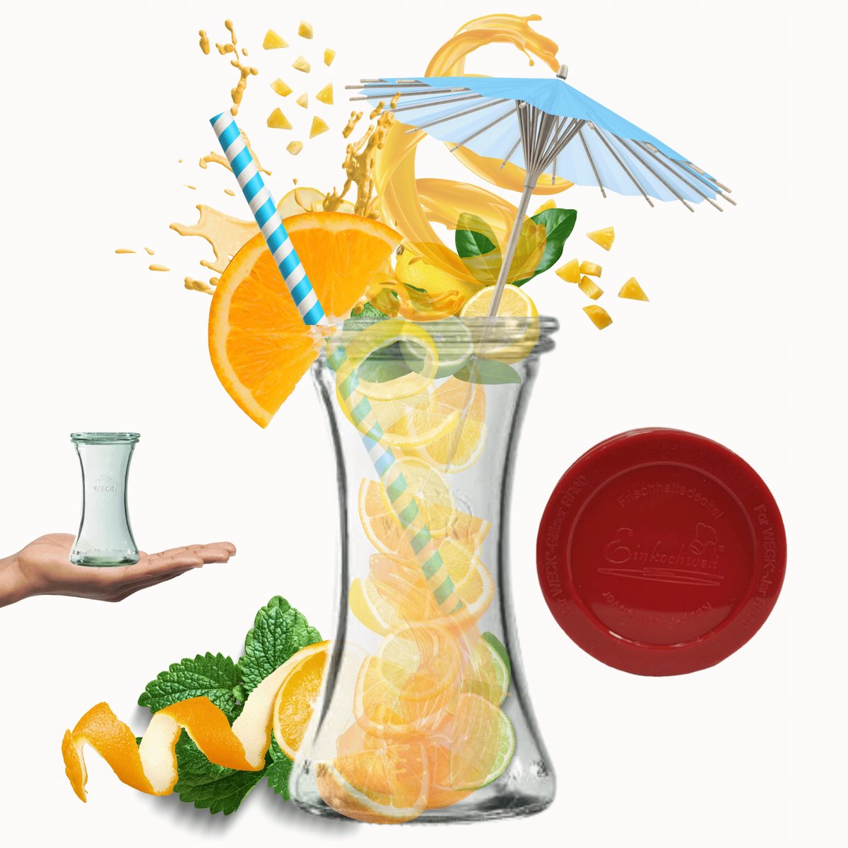 Weck Glazen Pot 200ml met Siliconen Cover - Hittebestendig