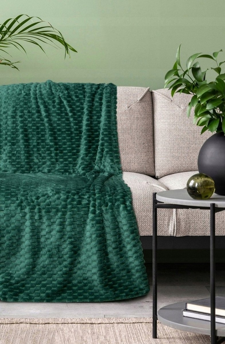 Zachte Microvezel Deken Cindy6 Groen 200x220 cm