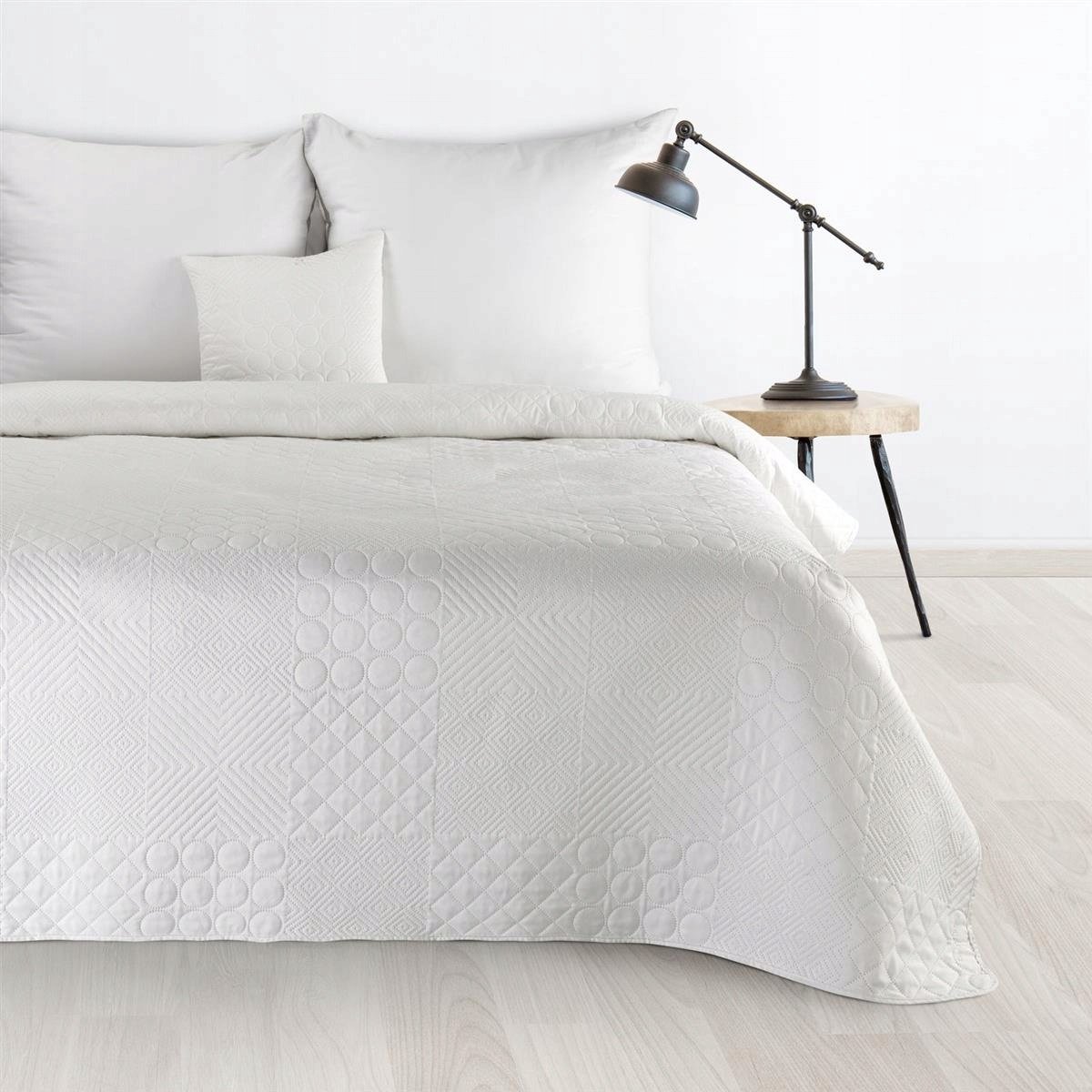 Decoratieve wattensprei 170x210cm - Effen Wit