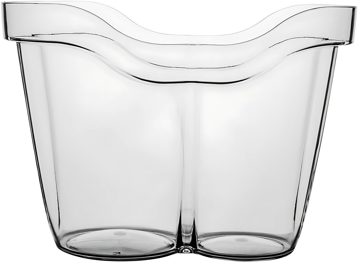 MPDrink Wijnkoeler Lyon - transparant - PC kunststof - 23x32x23 cm - IJsemmer - wijnfles koeler - dubbel