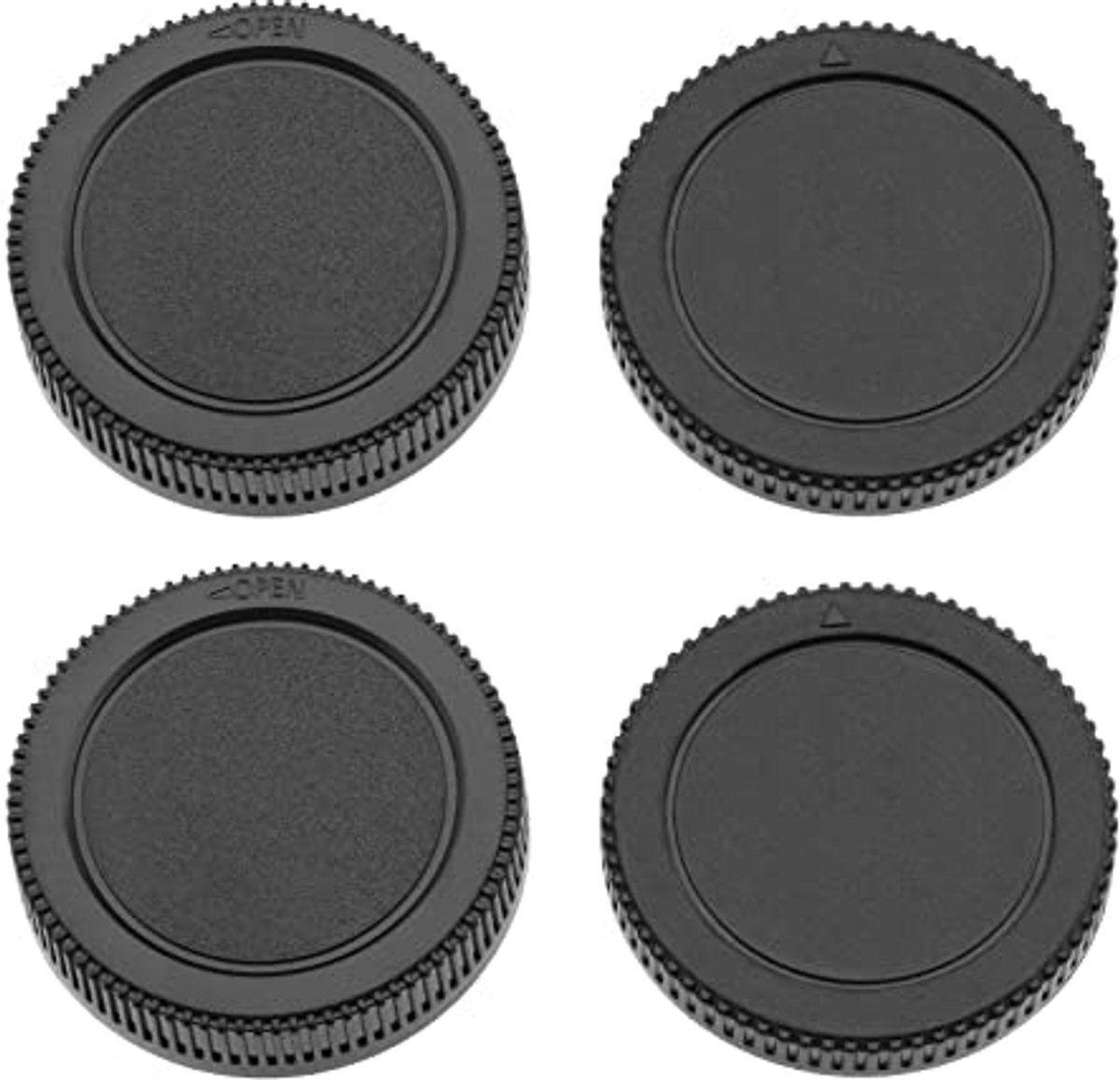 Set van 2 voor- en achterlenskapdeksels voor spiegelloze camera's