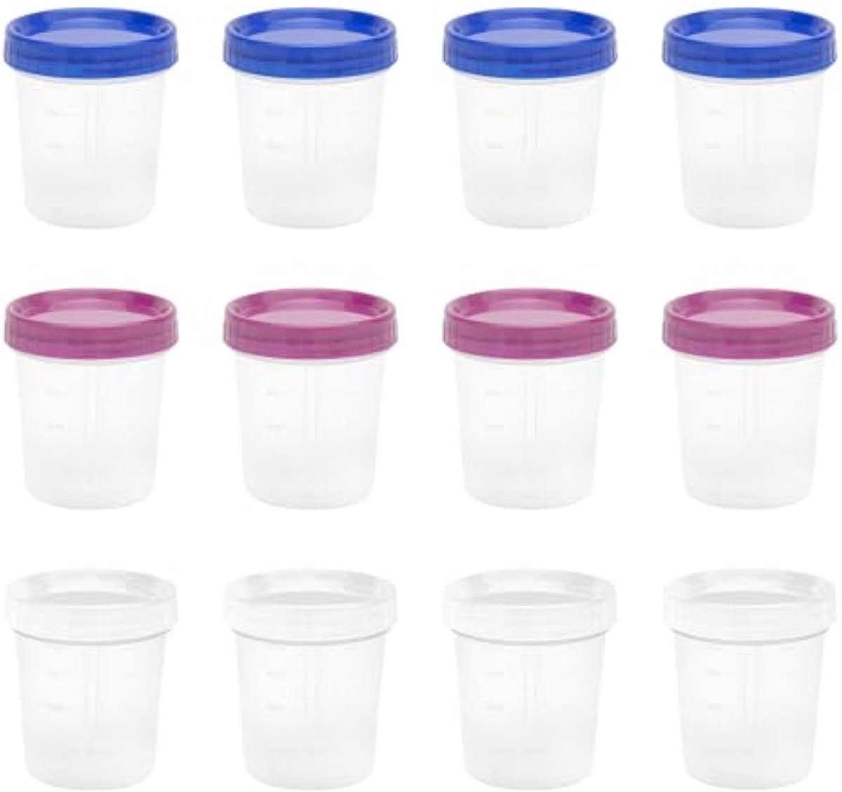 Blikjes met meetschaal, vershouddozen met deksel, Size (12 ml), stuks (12)