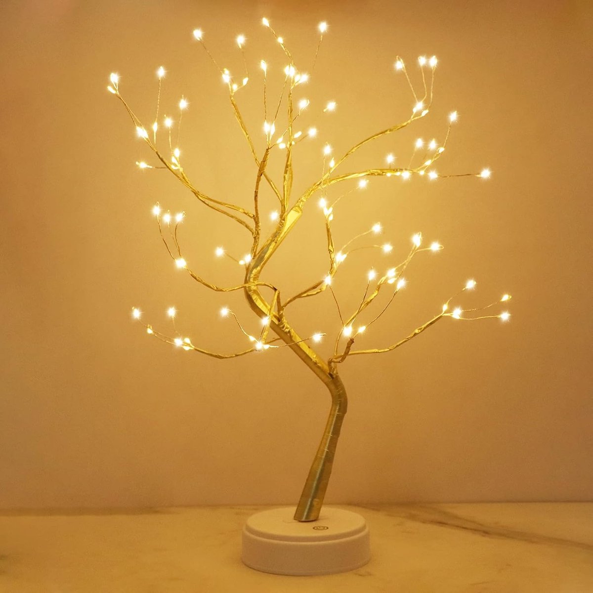 LED Verlichte Decoratie Boom - 108 LED Warm Wit, Verstelbare Takken - USB/Batterij Bediening voor Binnen - Voor Huisdecoratie - Sfeerboom - Wit
