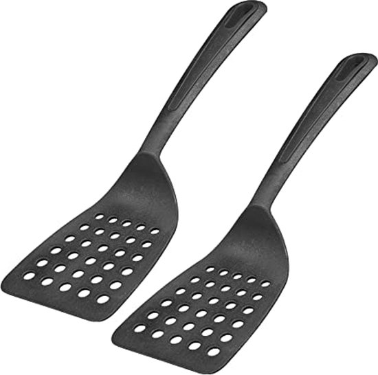 Ensemble de spatules de cuisson de 2 avec surface large et bord spécial - Ustensiles de cuisine en plastique