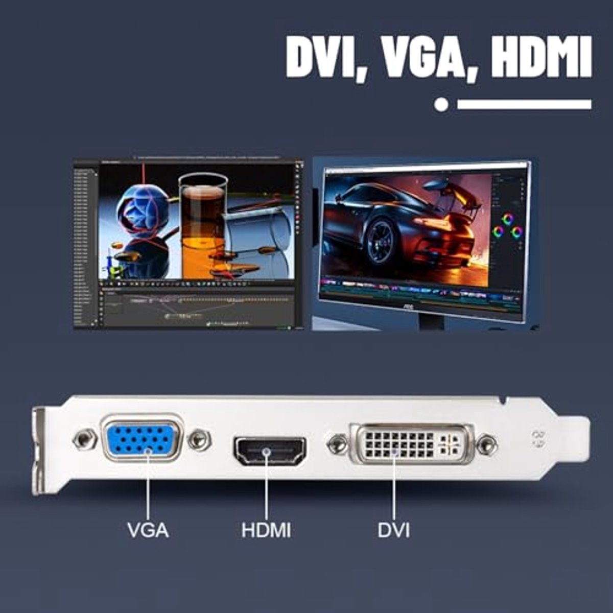 Grafische Kaart, , Ddr3, 64 Bits, Hdmi Dvi Vga Desktop Videokaart, Pci Express X16 Computer Grafische Kaarten Voor Desktop Computer Gaming Gpu - afbeelding 6