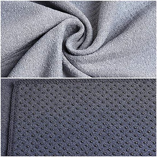 Microvezel Yogahanddoek met Antislip Noppen - Fitness Sportdoek voor Yogamat - Mintgroen — afbeelding 3