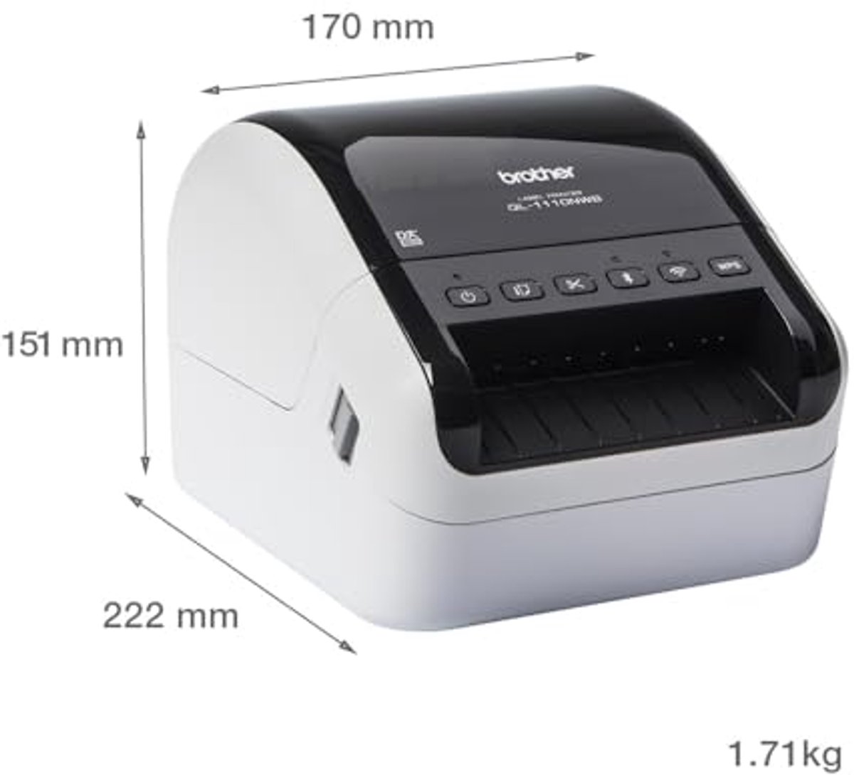 Professionele labelprinter met LAN, WLAN, Bluetooth, 69 etiketten per minuut, USB en automatische snede