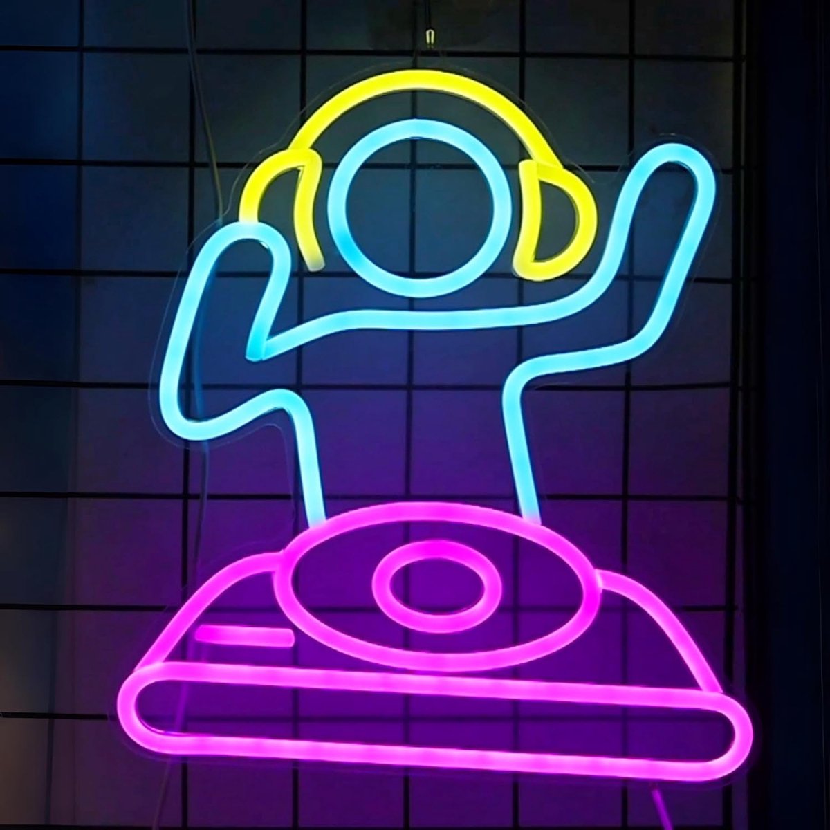 Daity Coole neonverlichting - geschikt voor wanddecoratie. Anywin DJ-speler neonlicht USB LED-lamp - dimbaar - geschikt voor bardecoratie - verjaardagsfeest neondecoratie en cadeaus.