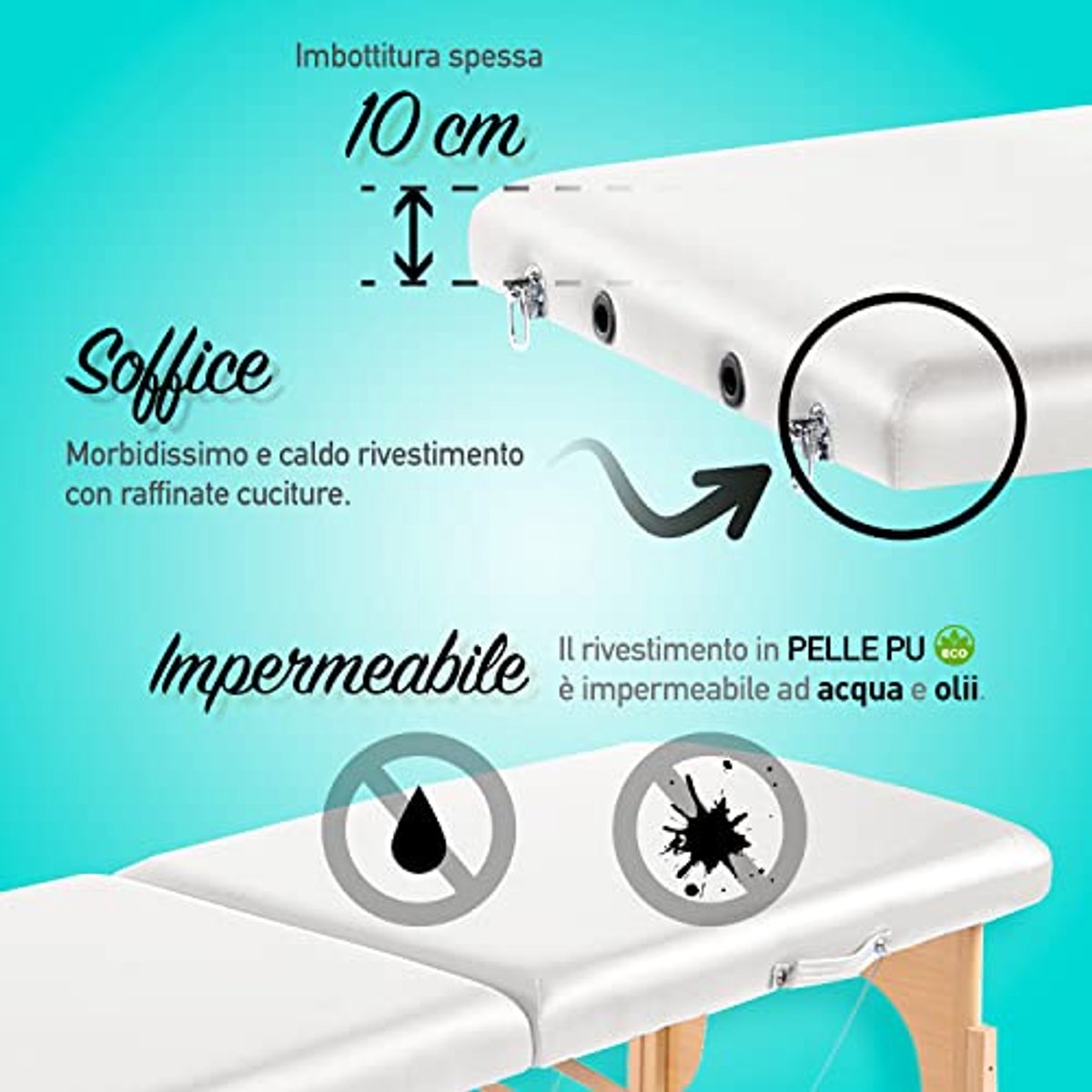 Draagbaar Massagebed met Houten Frame en Inklapbare Functie, Geschikt voor Professionele Behandelingen