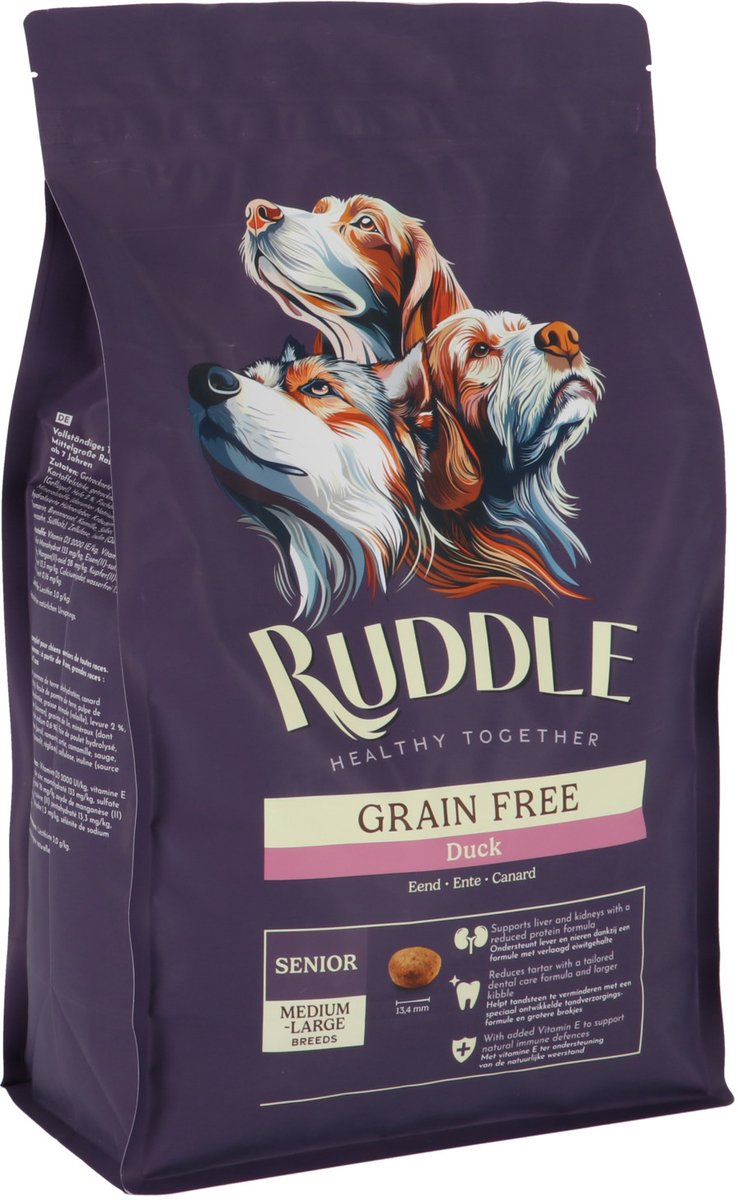 Ruddle Senior Medium & Large Breed Grainfree Eend - Hondenvoer - 3 kg