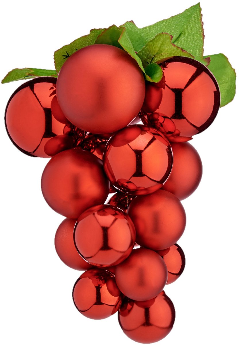 Kerstballen Klein Druiven Rood Plastic 14 x 14 x 25 cm