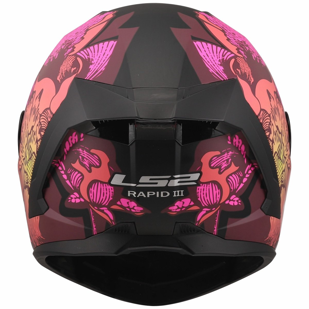 LS2 Helm Rapid III Poppies II FF820 zwart / roze maat L – foto 3