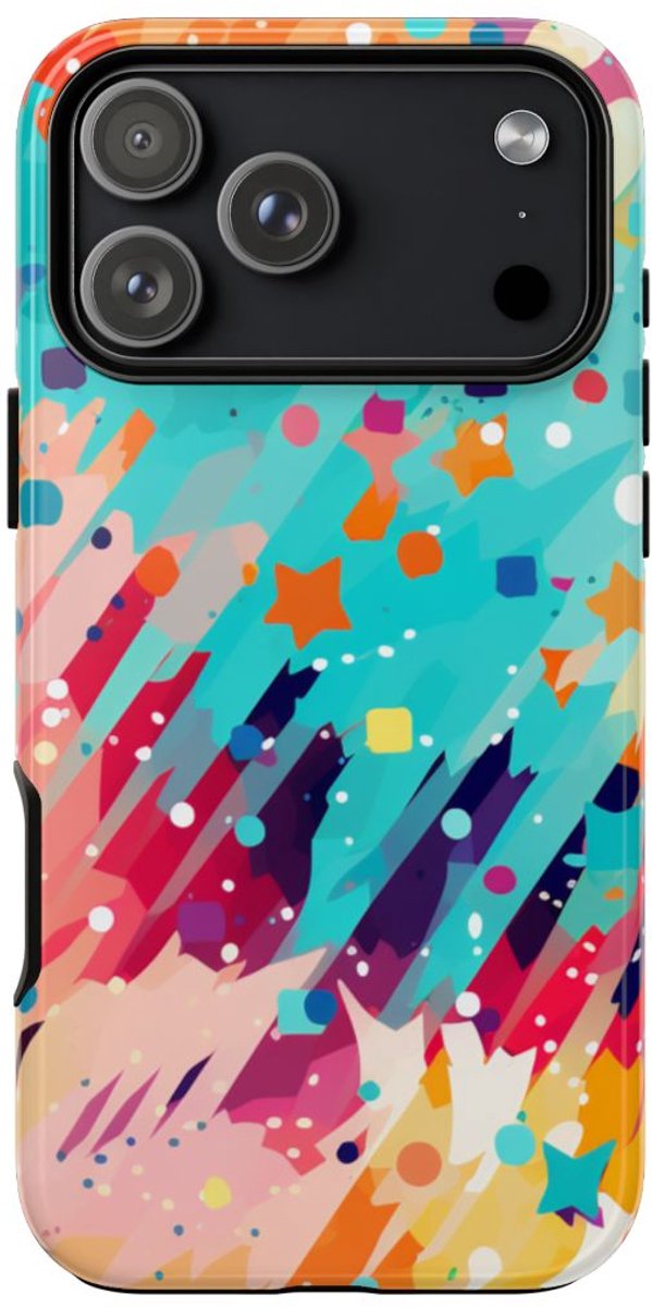 Kleurrijk Abstract Spattenpatroon – Telefoonhoesje Geschikt voor iPhone 17 Pro Max