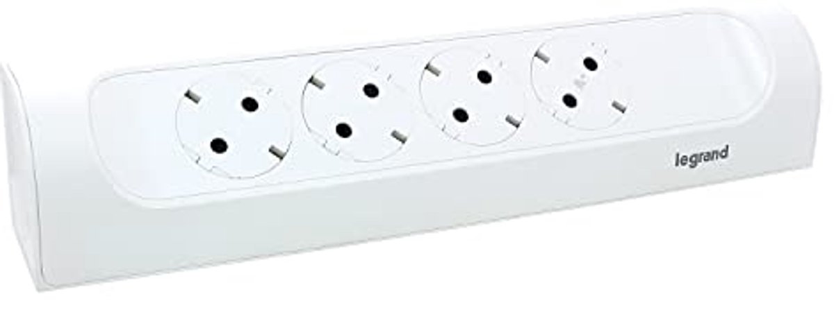 Hoekcontactdoos 4-voudig met 45° gebogen design - wand- en tafelmontage