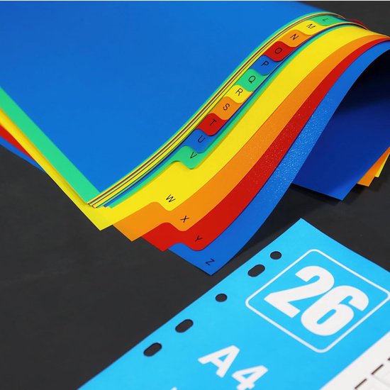 Pack van 2 Map Tabs - 26-Piece A-Z A4 Mappen - Multi-Coloured Folders ...