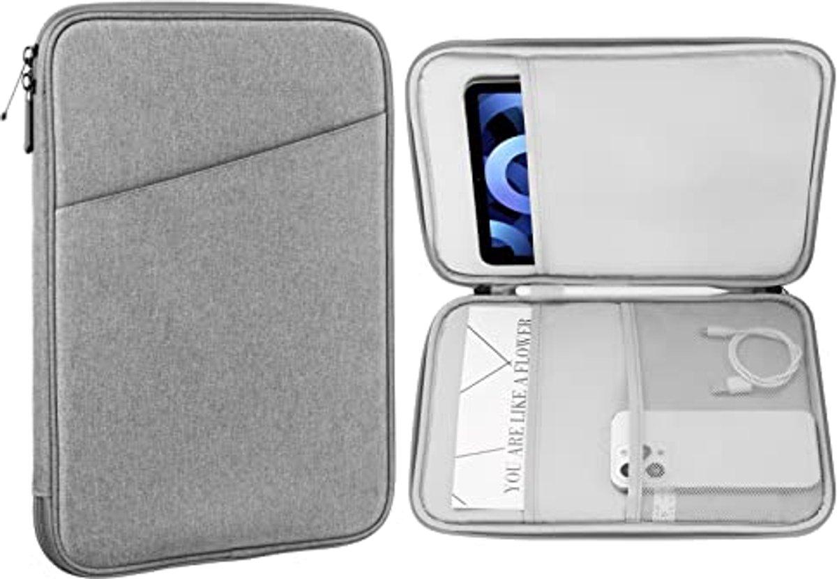 Lichtgrijze tablettas voor 9-11 inch tablets – Compatibel met diverse modellen