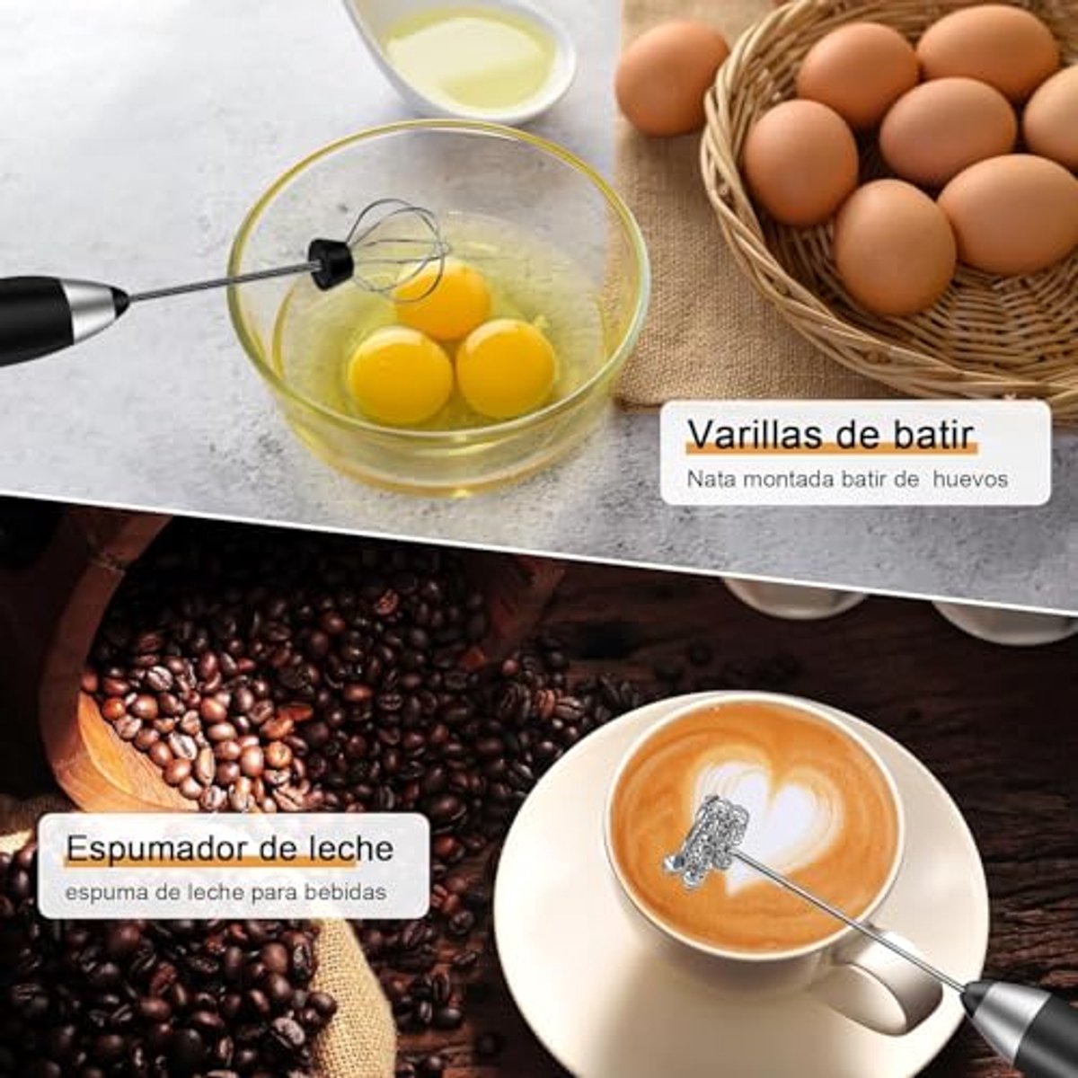 Elektrische Melkopschuimer Met 3 Snelheden - USB Oplaadbare Roestvrij Staal Melkfrother Voor Matcha Latte en Cappuccino