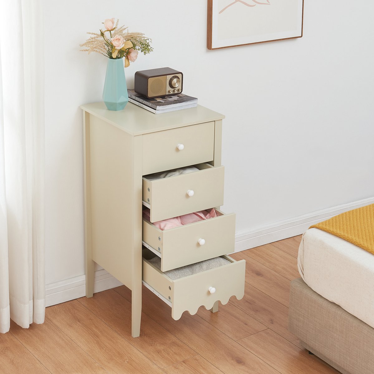 en.casa Ladekast Luspoo 82x40x40 cm crèmewit [en.casa] cremewit