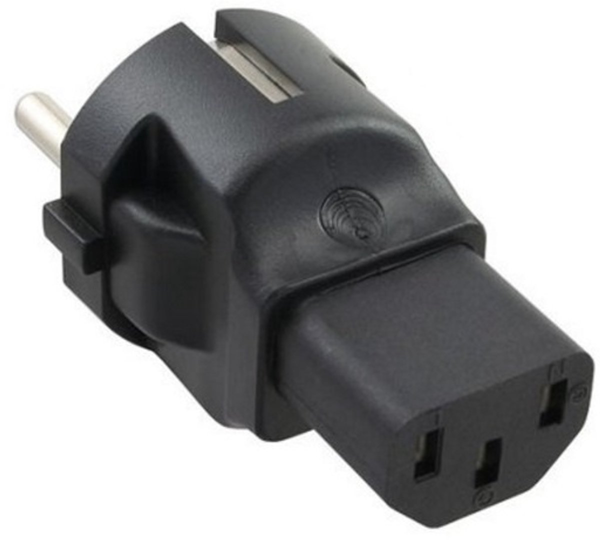 C13 - CEE 7/7 stroomadapter / zwart