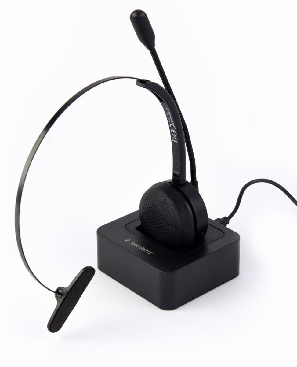 BT call center headset, mono, zwart