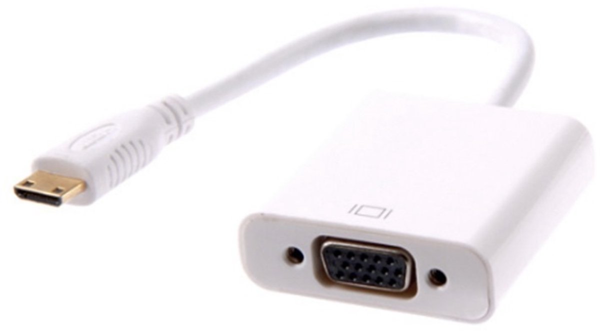 Mini HDMI naar VGA + 3,5mm Jack & Micro USB adapter / wit - 0,15 meter