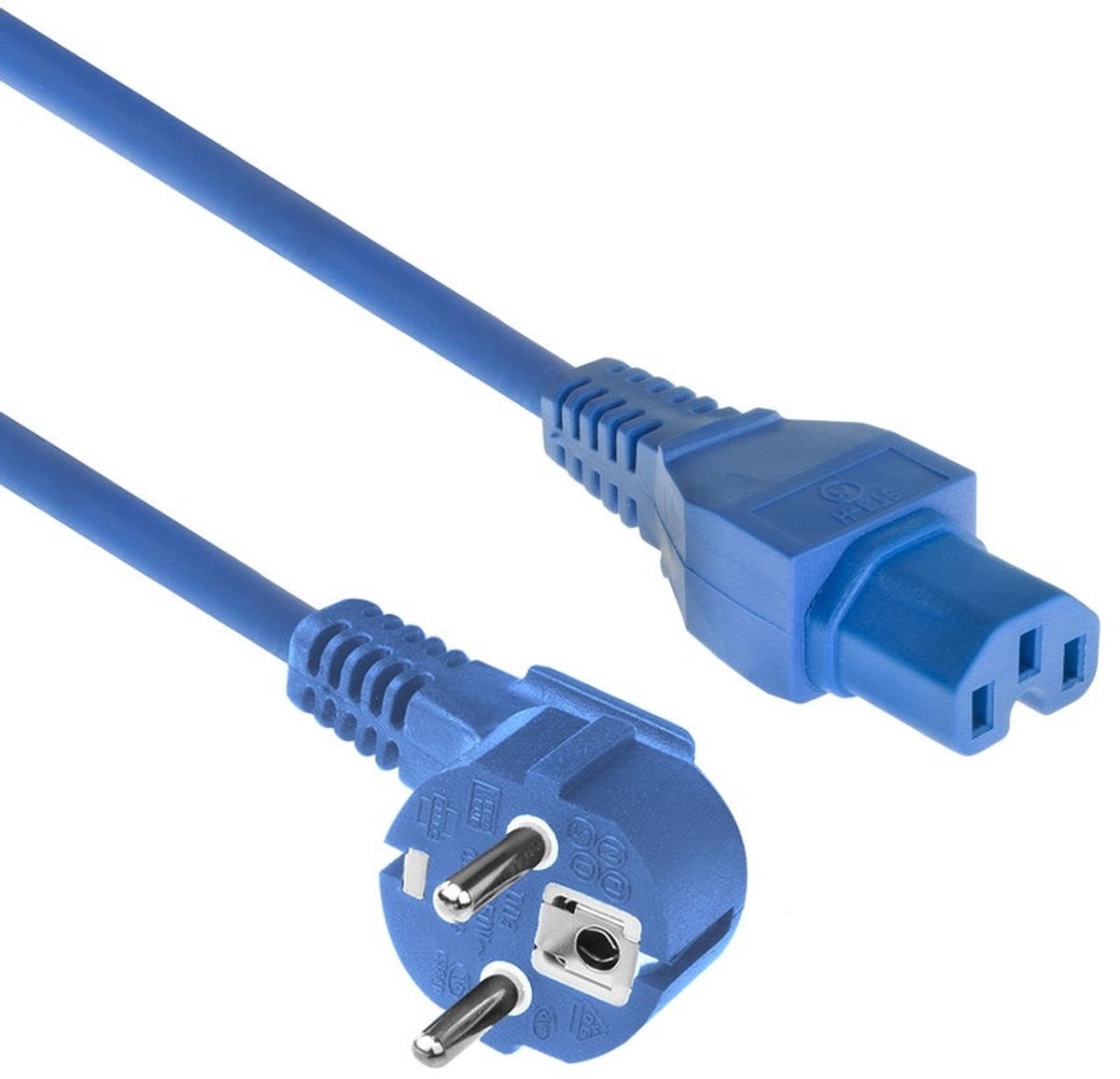 ACT Netsnoer CEE 7/7 male (haaks) - C15 blauw 1,5 m AK5295