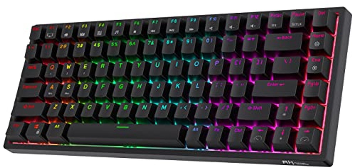 Draadloos 80% mechanisch gamingtoetsenbord met RGB-verlichting en hot-swap schakelaars