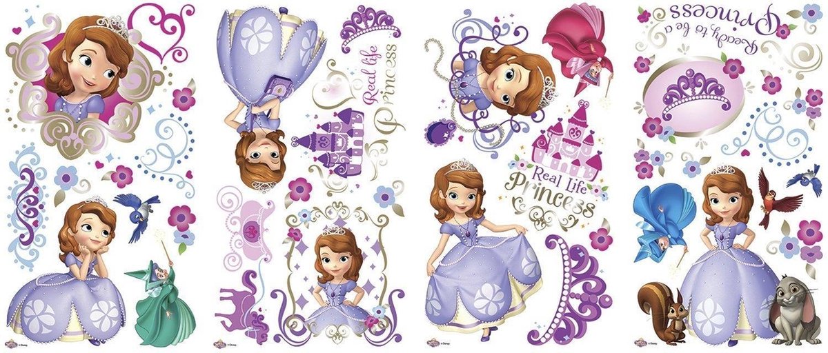 muurstickers Sofia the First vinyl 37 stuks