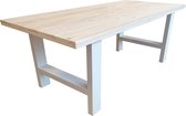 Wood4you - Eettafel Seattle blanco geschaafd vurenhout - wit - 220/90 cm
