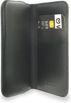 Valenta Telefoonhoesje geschikt voor Echt Leer Broekriemhoesje | Valenta Pouch (max 12,5 cm x 6 cm) - Riemtasje - Holster - Zwart
