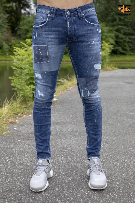 Patched en Ripped Jeans v2 – Blauw | bol.com