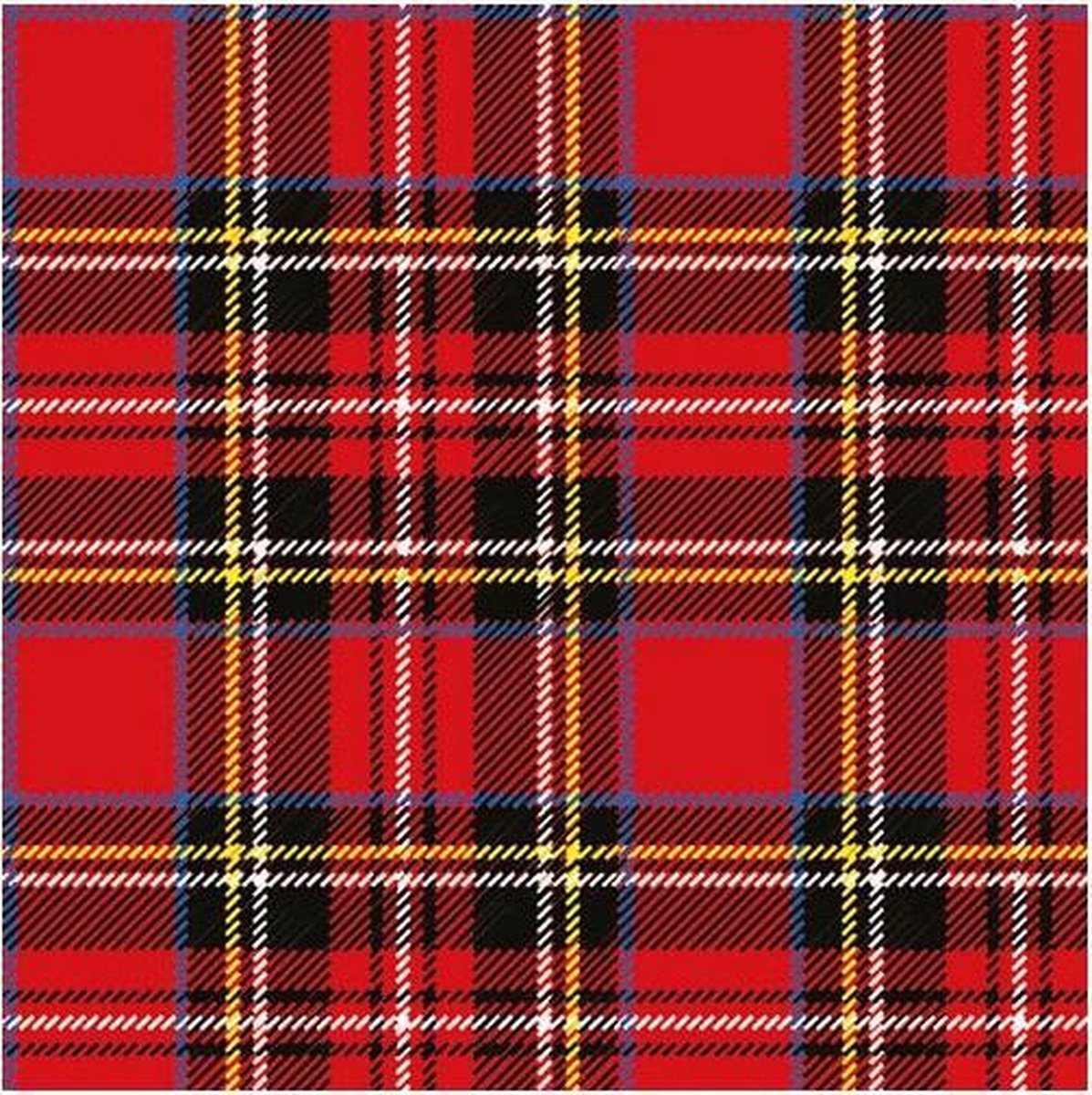 60x Rode Schotse ruit servetten 33 x 33 cm - papieren wegwerp servetjes - Rood/Schotse ruit versieringen/decoratiestafeldecoraties/feestversiering - Ambiente