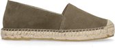 Manfield - Dames - Groene suède espadrilles - Maat 37