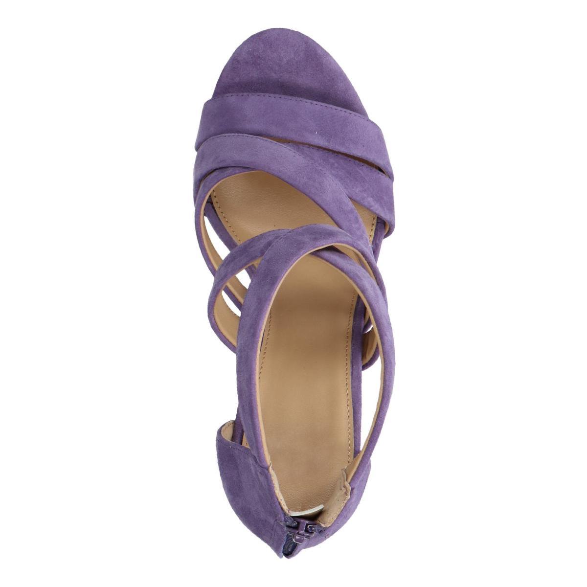 Manfield - Dames - Paarse sandalen met hak - Maat 41 | bol