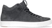 Manfield - Heren - Leren hoge grijze sneakers - Maat 43