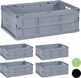Relaxdays 5x vouwkrat - stapelen - speelgoedkist - multifunctioneel - krat professioneel