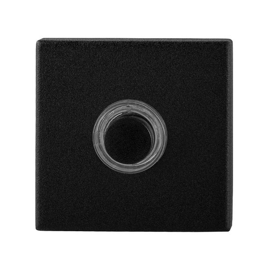 Bouton cloche GPF carré 50x50x8mm avec bouton noir noir