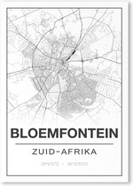 Poster/plattegrond BLOEMFONTEIN - 30x40cm