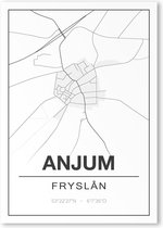 Poster/plattegrond ANJUM - 30x40cm