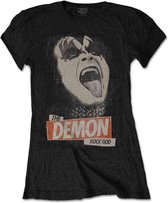 Kiss Dames Tshirt -L- The Demon Rock Zwart